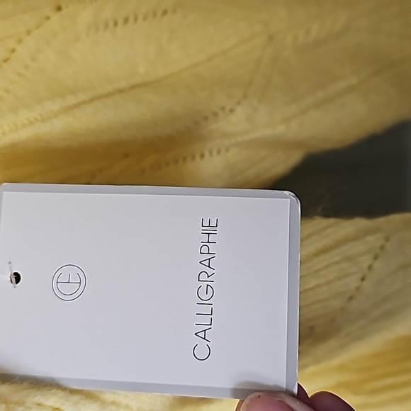 Calligraphie Sweet Twee NWT XL Butter Yellow wool blend cardigan - Picture 5 of 8